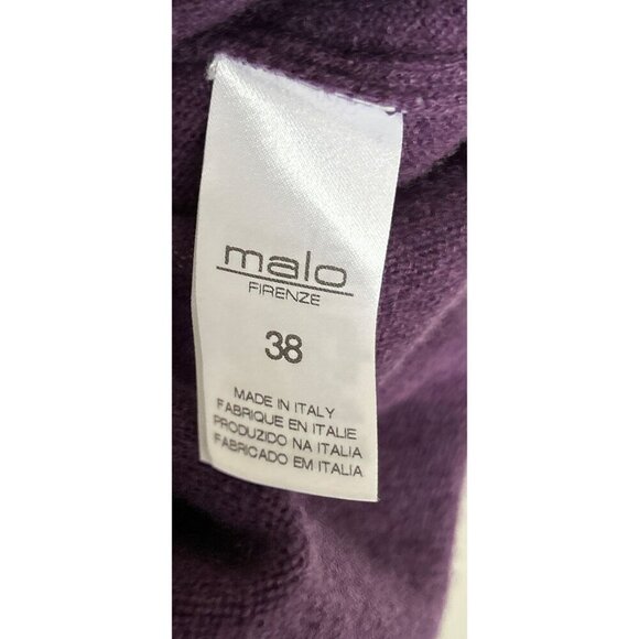 MALO 100% Cashmere Purple 3/4 Sleeve Knit Sweater Dress Pockets Size 38 - Picture 9 of 13